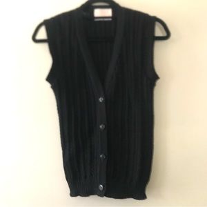 Vintage Pendleton Black 100% Wool Sweater Vest Sz 34